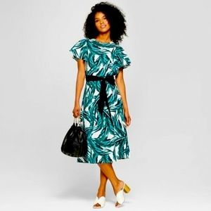 Who What Wear Linen Tropical Dress